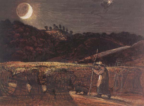 Samuel Palmer Cornfield by Moonlight Sweden oil painting art